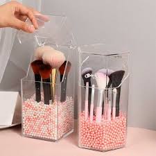 acrylic makeup brush holder with