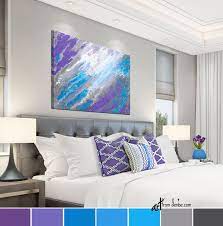 Abstract Canvas Wall Art Purple Blue