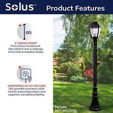 Solus 6 Ft Black Outdoor Lamp Post