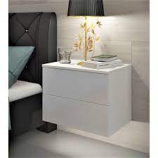Wall Mounted White Bedside Table