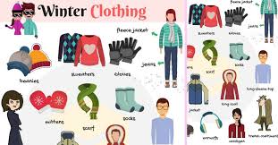 List Of Winter Clothes Names With Pictures 7 E S L