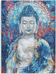 Buddha Wall Art Canvas Print Teal