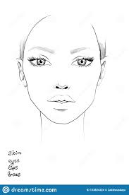 Face Chart Makeup Artist Blank Beautiful Woman Portrait