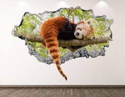Red Panda Wall Decal Animal 3d Smashed
