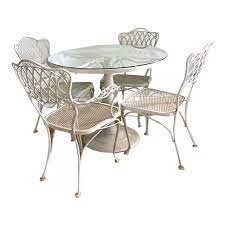 A patio is just a yard without patio furniture. Mid Century Woodard Wrought Iron Patio Furniture Set Of 5 Chairish