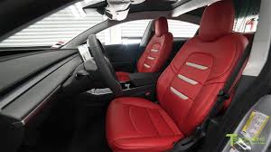 I got bored of my. Tesla Model 3 Custom Red Interior Upgrade Kit With Light Gray Suede Insignia Youtube