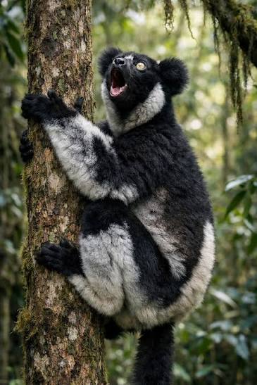 Its song carries for miles. The indri is the largest lemur alive. It sings to mark territory, a haunting wail that echoes through Madagascar's forests. It cannot survive in captivity. Every indri