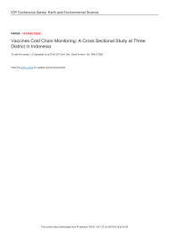 Pdf Vaccines Cold Chain Monitoring A Cross Sectional Study