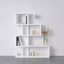 Shelf White Bookcase Side Bookshelf