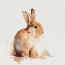 Bunny Watercolor Image Minimalist