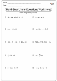 The Best Multi Step Equation Worksheets