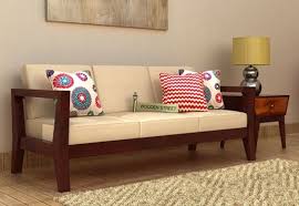 The Hugo 3 Seater Wooden Sofa In