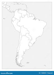 Пустая политическая карта Южной Америки Простая плоская контурная карта  вектора Иллюстрация вектора - иллюстрации насчитывающей национально, америка:  111808535