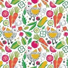 eat healthy fabric wallpaper and home