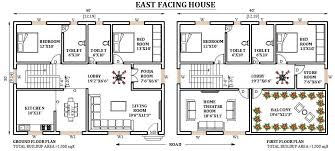40 X30 East Facing 2bhk House Plan As