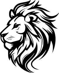 lion face black and white vector