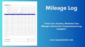 free printable mileage log templates
