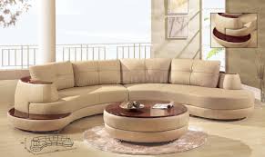 beige leather modern sectional sofa w