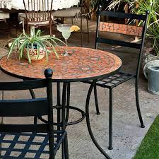 3 pcs mosaic bistro table chair set ceramic tile 4 colors 2 sizes garden balcony. Coral Coast Terra Cotta Mosaic Bistro Table Bistro Table Outdoor Outdoor Bistro Set Small Patio Table