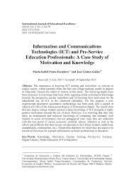 Medically, accdng to sd project website, help disabled. Pdf Information And Communications Technologies Ict And Pre Service Education Professionals A Case Study Of Motivation And Knowledge