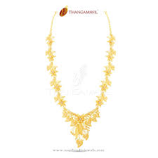 22k gold indian fl necklace design