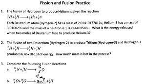 Fusion Of Hydrogen To Produce Helium