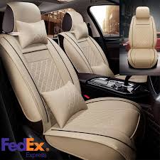 White Car Pu Leather Seat Covers Front