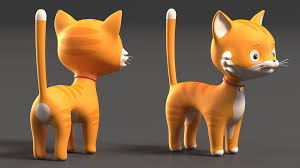 small and funny cartoon cat 3d model