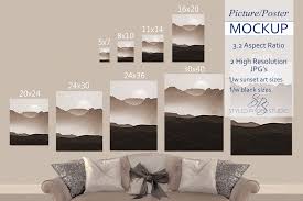 Size Chart Poster Mockup Portrait Picture Sizing Template
