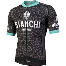 Nalini Bianchi Milano Venteno Short Sleeve Jersey Black White Celeste 4000