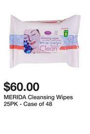 merida cleansing wipes 25pk case of