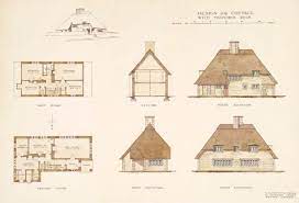 Thatched Cottage Perspective Plans