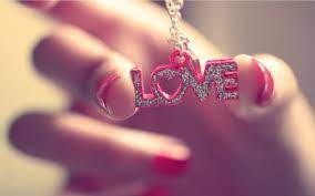 love pendant pink letters with