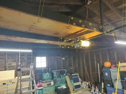 brace a sagging garage ceiling beam