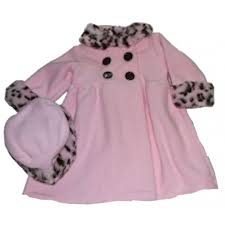 Good Lad Baby Girls Pink Faux Fur Coat Hat