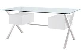 These desk glass top are available in different style choices which could be luxurious, antique, trendy or something completely out of the. Modway Abeyance Modern Glass Top Office Desk With Drawers Value City Furniture Table Desks Writing Desks
