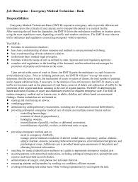 Job Description Of Emt Basic For Resume