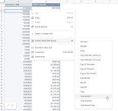 a pivot table by month in google sheets