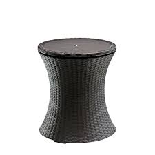 Resin Rattan Drink Cooler Patio Table