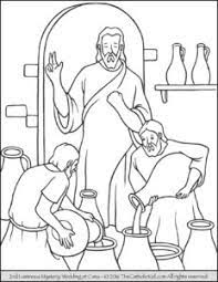 And when the headwaiter tasted the water that had become wine, without knowing where it came from. Luminous Mysteries Rosary Coloring Pages Wedding Feast At Cana The Catholic Kid Catholic Coloring Pages And Games For Children