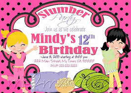 Slumber Party Invitation Sleepover Invite Birthday Party Girls Printable Diy