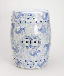 Blue And White Garden Stool With Images