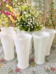 Milk Glass Vase Hobnail Milk Glass