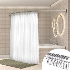 shower curtain rod rail silver
