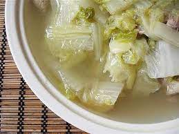 chinese cabbage soup cooked with pork