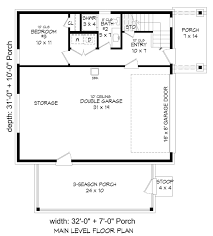 modern garage apartment plan with deck