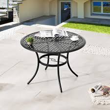 Round Patio Dining Table Cast Wrought