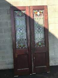 Antique Stained Glass Double Door Entry