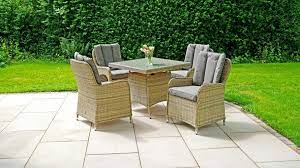 Rattan 4 Seater Cube Table Dining
