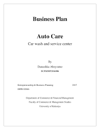 Auto Care Business Plan
